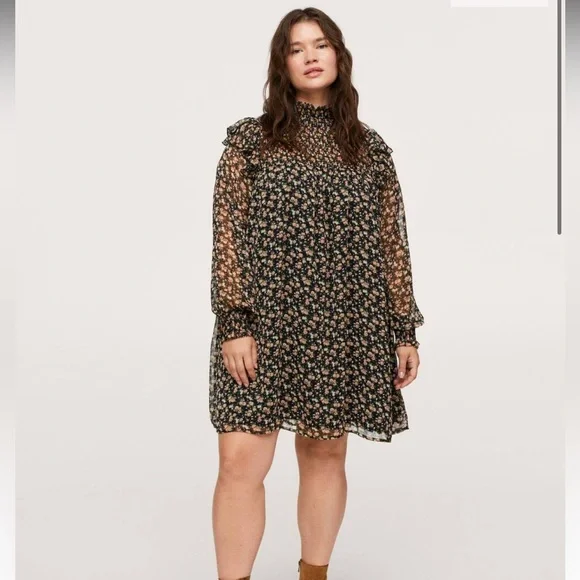 Mango Floral Print Dress Size 18 - Picture 2 of 8